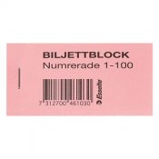 Biljettblock 1-100 rosa