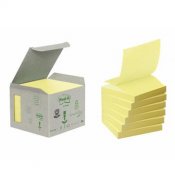 Notisar Post-it 100% Z-block gul 76x76mm 6 st / förpackning