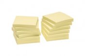 Notisar Info Notes Recycled 100% gul 75x75mm 12 st / förpackning