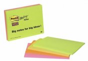 Notisar Post-it Super Sticky Meeting Notes 4-färg 152x203mm 4 st / förpackning