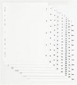 Pärmregister plast 1-20 vit m svart tryck A4