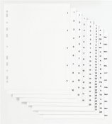 Pärmregister plast 1-31 vit m svart tryck A4