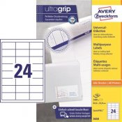 Universaletikett Avery Zweckform 3658 vit 64,6x33,8mm 2400 st / förpackning