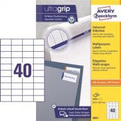 Universaletikett Avery Zweckform 3651 vit 52,5x29,7mm 4000 st / förpackning