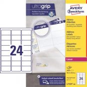 Laseretikett Avery L7159 QuickPEEL 63,5x33,9mm 2400 st / förpackning