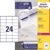 Laseretikett Avery L7180 QuickPEEL 70x36mm 2400 st / förpackning