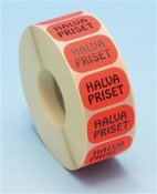 Etikett halva priset röd 2000 st / förpackning