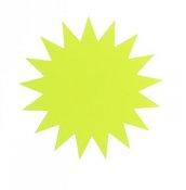 Skyltkartong Stjärna liten fluor gul Ø 18 cm 25 st / förpackning