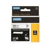 Märkband Dymo Polyester Permanent 9mm svart/vit 5,5m