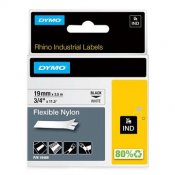 Märkband Dymo Nylon Flexibel 19mm svart/vit 3,5m