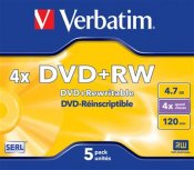 DVD+RW Verbatim 4x jewelcase 4,7 GB 5 / FP