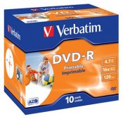 DVD-R Verbatim 16x print wide jewelcase 4,7GB 10 / FP