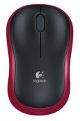 Mus Logitech M185 trådlös svart/röd