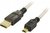 USB 2 kabel Deltaco A-mini B hane/hane 1,8m