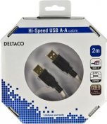 USB 2 kabel Deltaco A-A hane/hane 3,0m