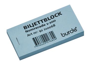Biljettblock 1-100 blå