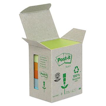Notisar Post-it 100% pastell 38x51mm 6 st / förpackning