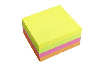 Notiskub Info Notes Brilliant mix gul, grön, cerise, orange 75x75mm 1 st / förpackning