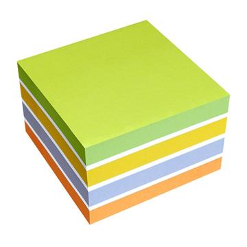 Notiskub Info Notes Brilliant mix grön, vit, gul, blå, orange 75x75mm 1 st / förpackning