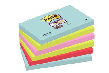 Notisar Post-it Super Sticky Miami 90 blad 127x76mm 6 st / förpackning