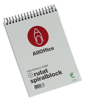 Spiralblock AllOffice rutat A6 60g