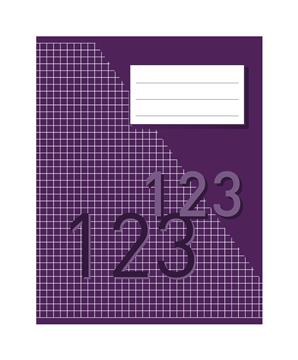 Räknehäfte rutat 5x5mm 32 blad 70g lila 17x21cm 20 st / förpackning