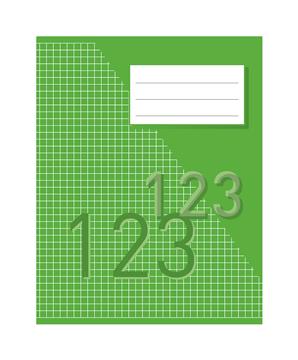 Räknehäfte rutat 5x5mm 32 blad 70g grön 17x21cm 20 st / förpackning