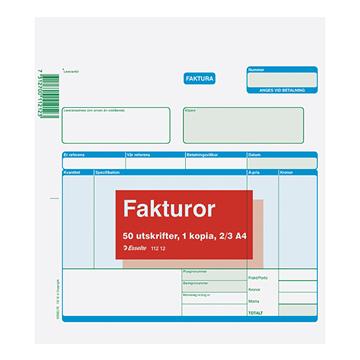 Fakturablock onumrerade med kopia 2/3 A4