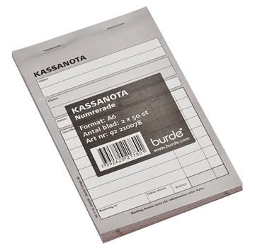 Kassanota numrerade med kopia A6 1 st / förpackning