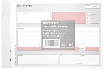 Kvittensblock numrerad med kopia A5L 2x50 ex