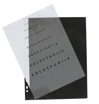 Mappficka security A4 transp PP 0,17/0,35 svart