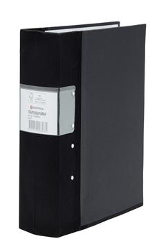 Gaffelpärm Premium Trärygg FSC svart A4 80mm