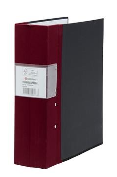 Gaffelpärm Premium Trärygg FSC vinröd A4 80mm