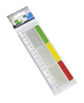 Märkflik Strong 3 färger 50x38mm+linjal 3x10/fp