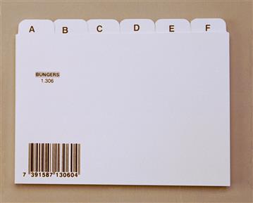 Ledkort A-Ö plast vit A6L 1 st / förpackning