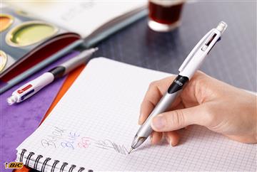 Kulspetspenna Bic 4-färg, 3 bläck+ blyerts