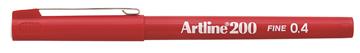Fiberpenna Artline 200 röd 0,4mm