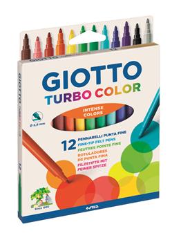 Fiberpenna Giotto Turbo Color 12-pack 12 färger 12 st / förpackning