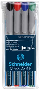 Overheadpenna Schneider 223 icke permanent 4 färger fine