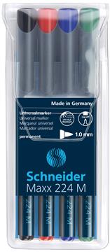 Overheadpenna Schneider 225 icke permanent 4-pack 4 färger medium