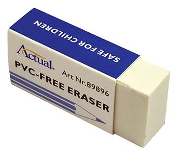 Radergummi Actual PVC fritt 43x20x11mm 1 st / förpackning