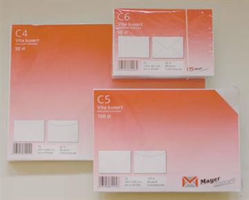 Kuvert Mayer C5 FH vitt 80g 100 st / förpackning