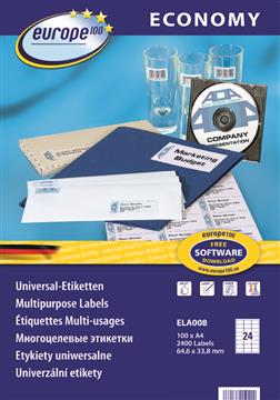 Universaletikett ELA008 64,6x33,8mm 2400 st / förpackning