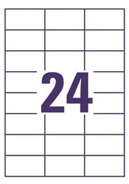 Universaletikett Avery Zweckform 3658 vit 64,6x33,8mm 2400 st / förpackning