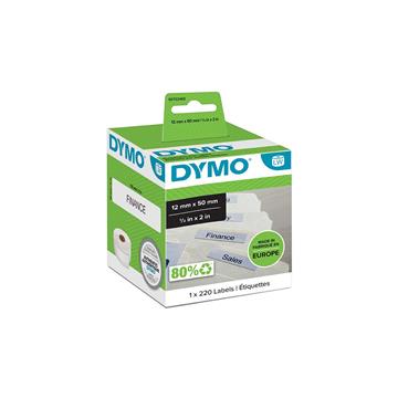 Etikett Dymo Labelwriter hängmapp vit 50x12mm 220 / FP
