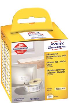 Etikett Avery Adressetiketter vit 36x89mm 520 / FP