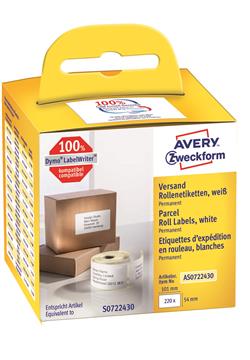 Etikett Avery Försändelseetiketter vit 54x101mm 220 / FP