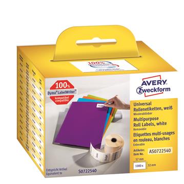 Etikett Avery Avtagbara universaletiketter vit 32x57mm 1000 / FP