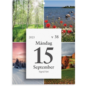 Almanacka Burde 1301 Väggplån med dagblock Årstiderna 2025