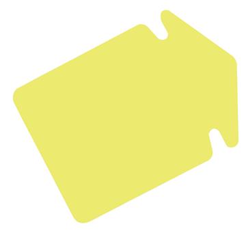 Skyltkartong Pil liten fluor gul 13 x 9 cm 25 st / förpackning